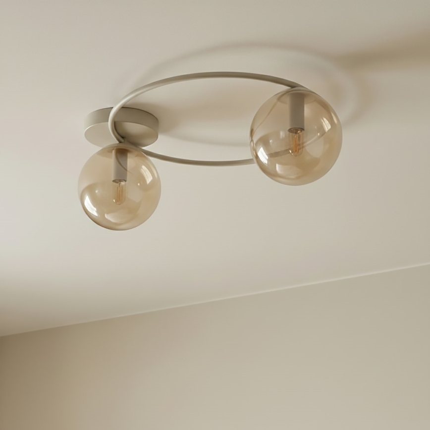 SOPRA mennyezeti lámpa 2xE14/10W/230V bézs/füstbézs