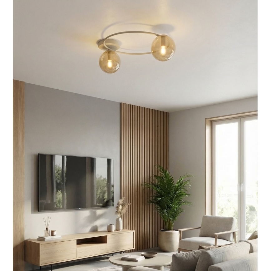 SOPRA mennyezeti lámpa 2xE14/10W/230V bézs/füstbézs