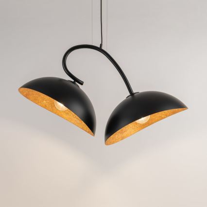 Lámpa zsinóron SPACE 2xE27/60W/230V fekete/réz