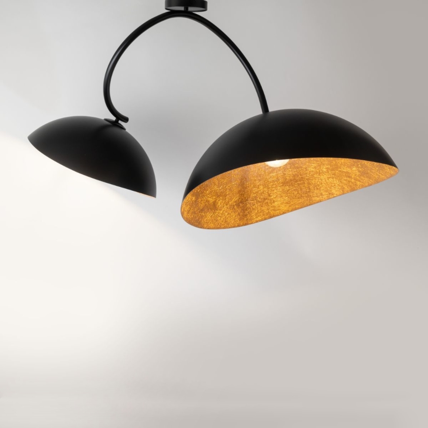 Függeszték rúdon SPACE 2xE27/60W/230V fekete/rezes