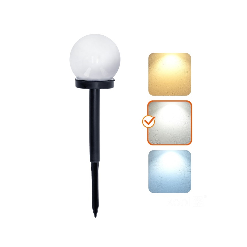 SPHERE LED napelemes lámpa, 1,2 V, 4000 K, IP44 védelem, 40 mAh, Ø 10 cm