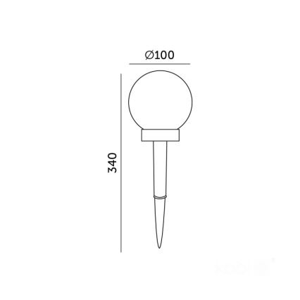 SPHERE LED napelemes lámpa, 1,2 V, 4000 K, IP44 védelem, 40 mAh, Ø 10 cm
