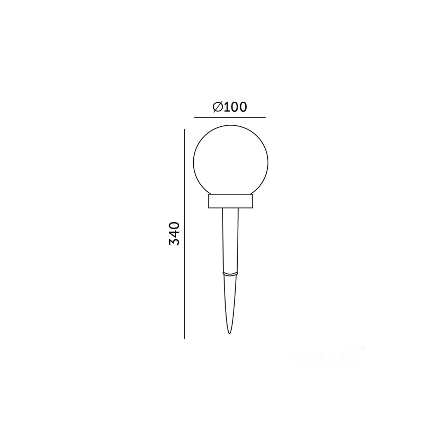 SPHERE LED napelemes lámpa, 1,2 V, 4000 K, IP44 védelem, 40 mAh, Ø 10 cm