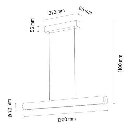 LED Fényerőszabályzós függeszték kábellel CONOR LED/34,5W/230V tölgy