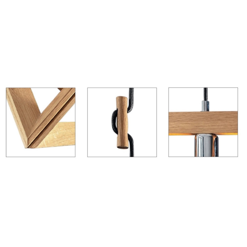 TRIGONON kábeles függőlámpa 1xE27/60W/230V matt tölgy