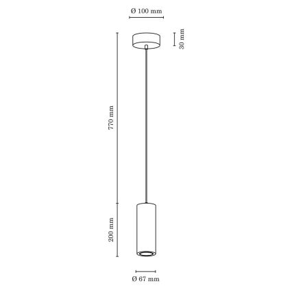 LED Csillár zsinóron PIPE 1xGU10/5W/230V matt tölgy