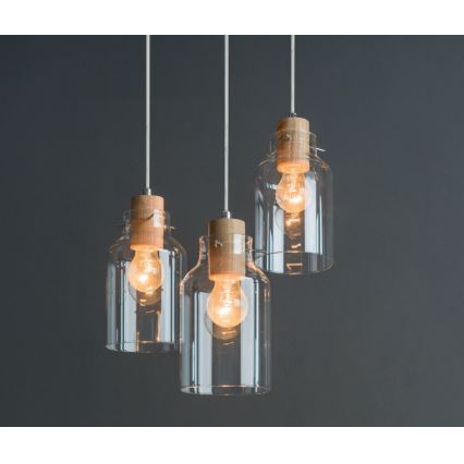 Függeszték kábelre ALESSANDRO 3xE27/60W/230V tölgy