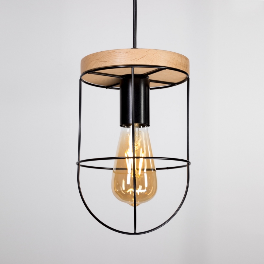 Csillár zsinóron NETUNO 1xE27/60W/230V tölgy