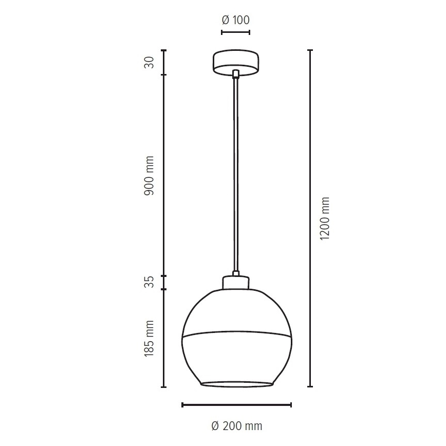 Függeszték kábellel ALESSANDRO 1xE27/60W/230V tölgy