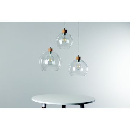 Csillár zsinóron LAGUNA 1xE27/60W/230V tölgy