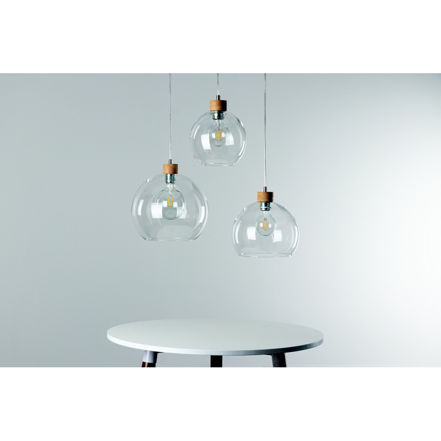 Csillár zsinóron LAGUNA 1xE27/60W/230V tölgy