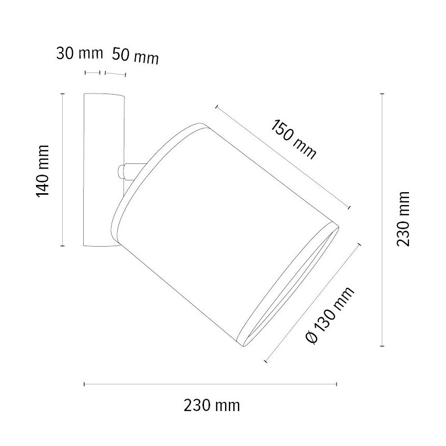 Fali spotlámpa BENITA 1xE27/25W/230V barna/tölgy