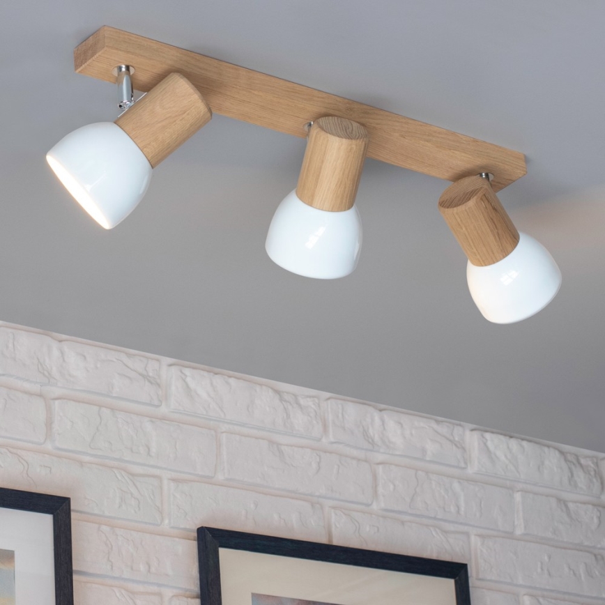 Spotlámpa SVENDA 3xE27/60W/230V tölgy