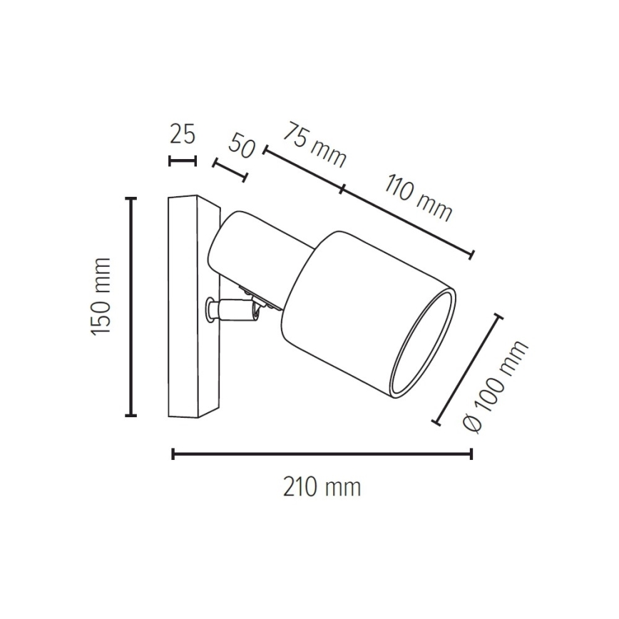 Fali spotlámpa TREEHOUSE 1xE27/25W/230V tölgy