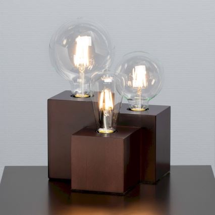 Asztali lámpa VINCENT 3xE27/15W/230V bükk