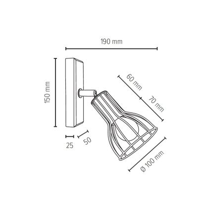 Fali spotlámpa MEGAN 1xE14/40W/230V tölgy