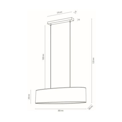 Csillár zsinóron BOHO 2xE27/40W/230V tölgy