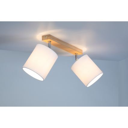 Spotlámpa APRILLIA 2xE27/25W/230V tölgy/fehér