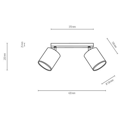 Spotlámpa APRILLIA 2xE27/25W/230V tölgy/fehér