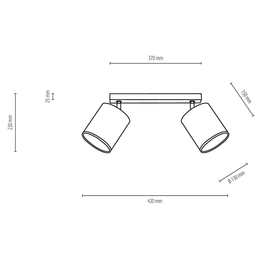 Spotlámpa APRILLIA 2xE27/25W/230V tölgy/fehér