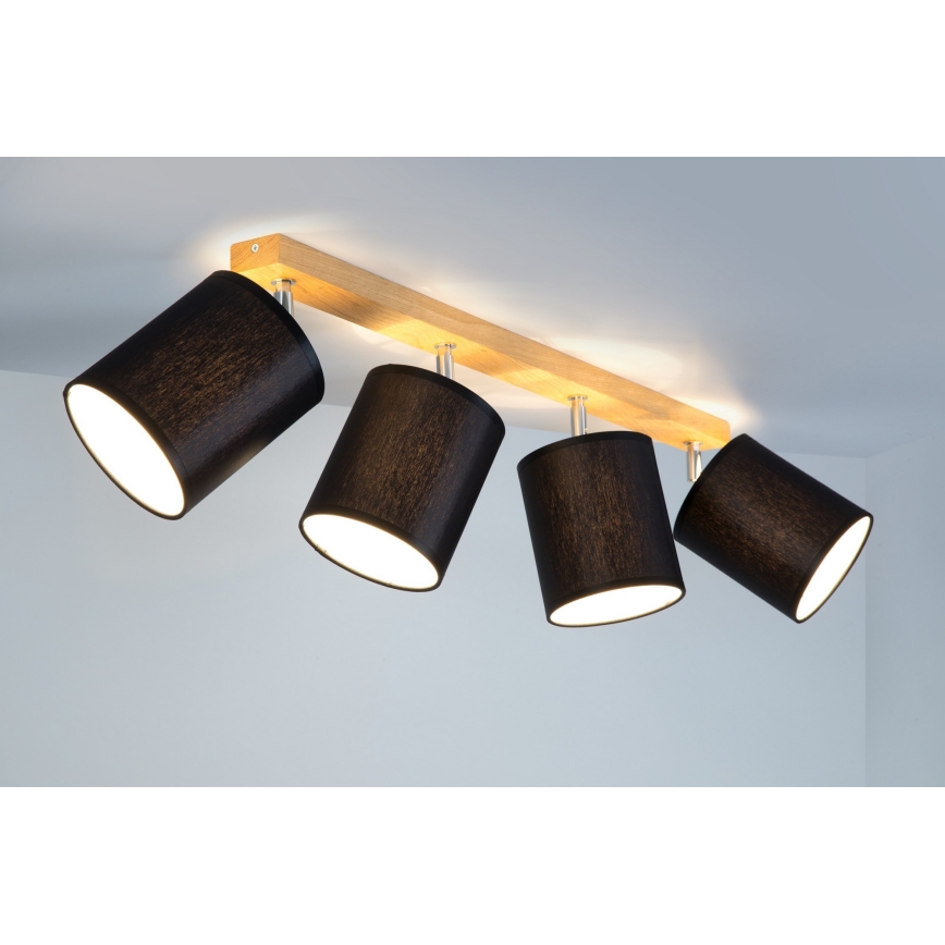 Spotlámpa APRILLIA 4xE27/25W/230V tölgy fekete