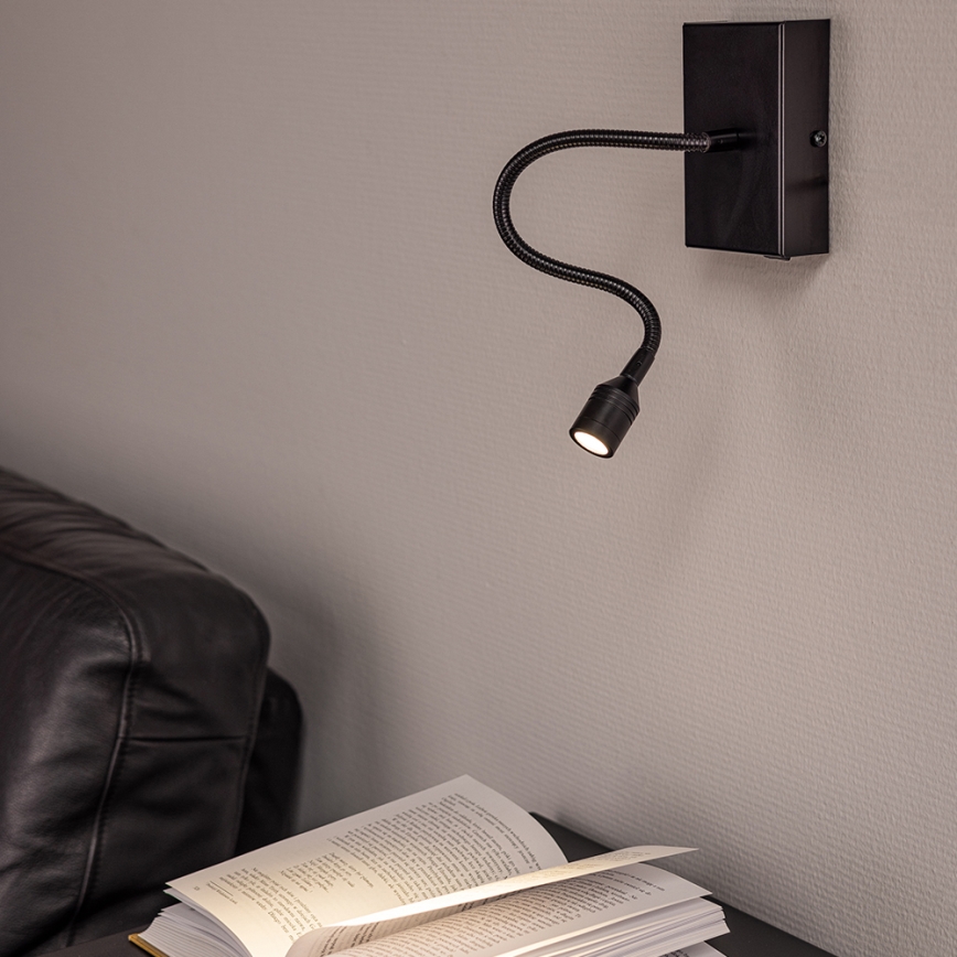 LED Fali lámpa LECTOR LED/2,5W/230V fekete