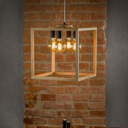 Kábelcsillár KAGO 4xE27/60W/230V tölgy