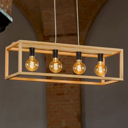 Csillár zsinóron KAGO 4xE27/60W/230V matt tölgy