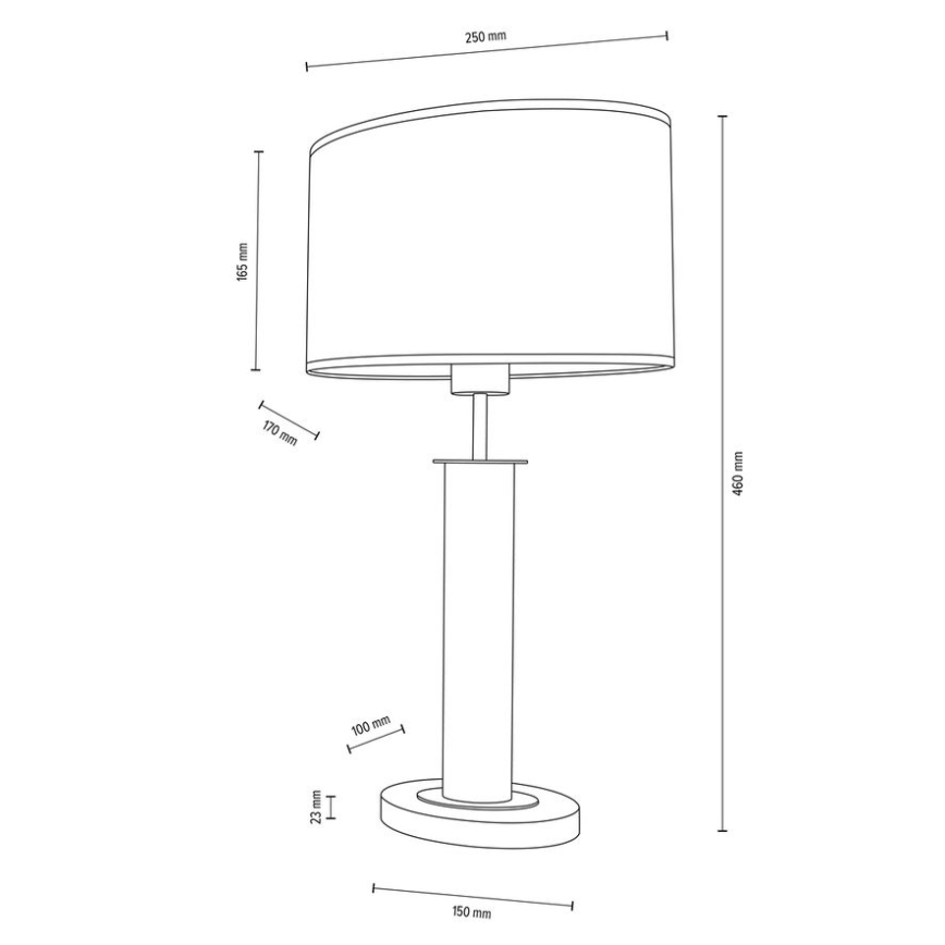 Asztali lámpa MERCEDES 1xE27/40W/230V 46 cm krémszínű/tölgy