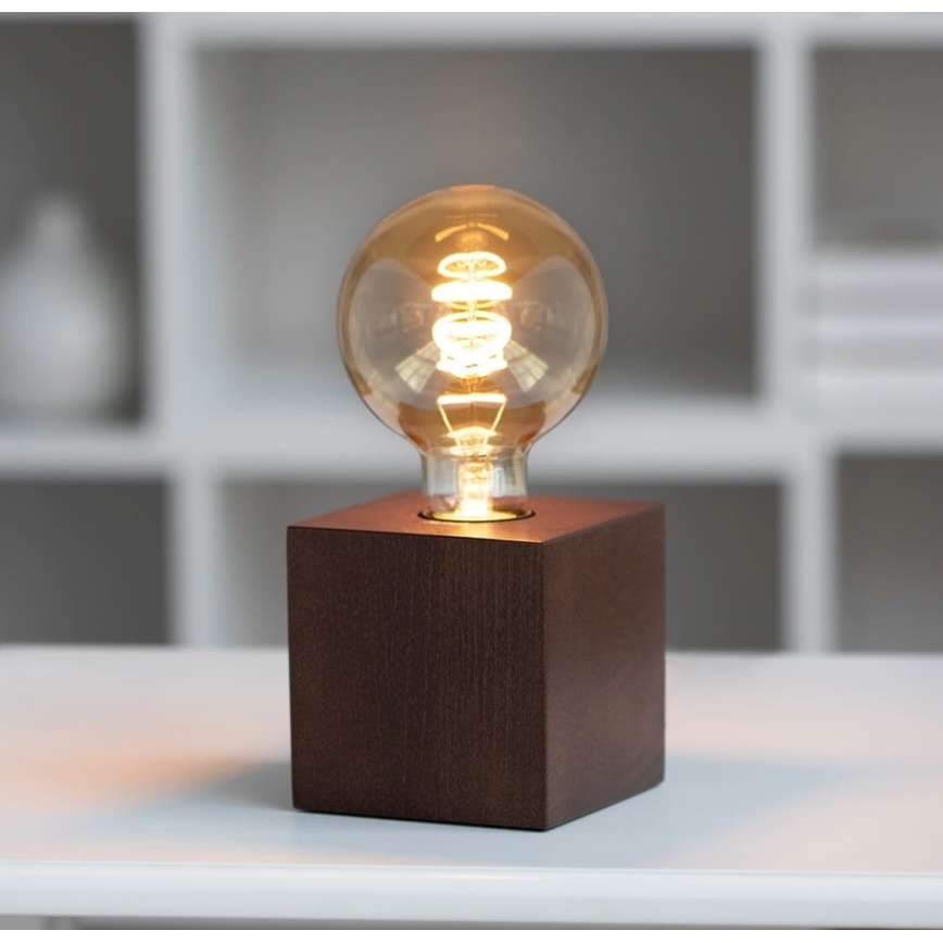 Asztali lámpa TRONGO SQUARE 1xE27/25W/230V bükk