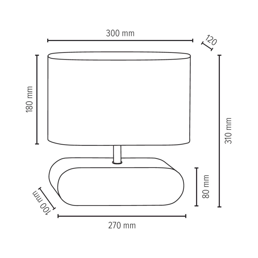 Asztali lámpa MARINNA 1xE27/25W/230V tölgy