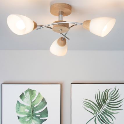 Fali lámpa VILETTA 3xE27/60W/230V tölgy