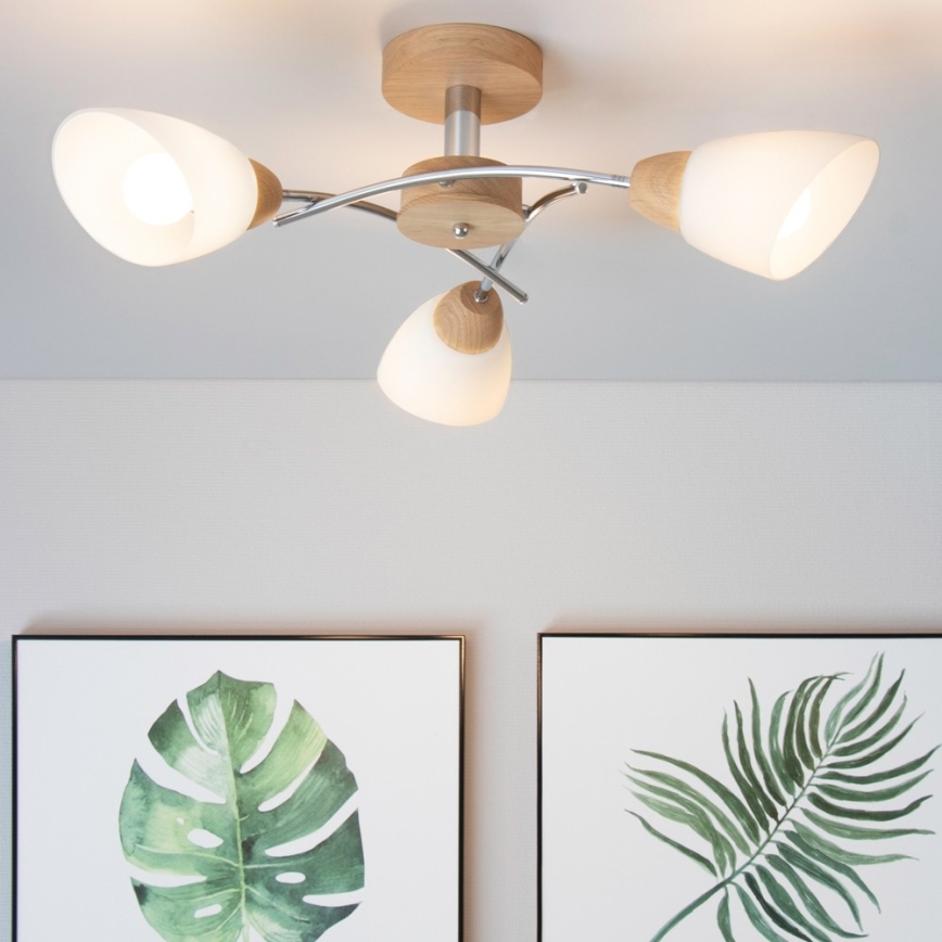 Fali lámpa VILETTA 3xE27/60W/230V tölgy