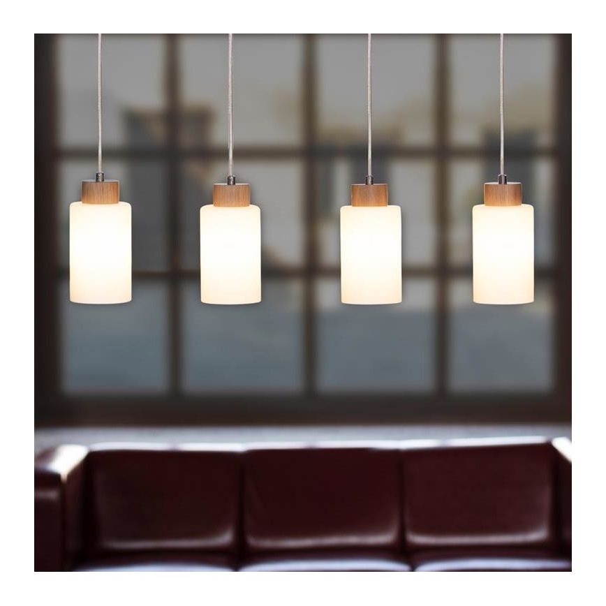 Csillár zsinóron BOSCO 4xE27/60W/230V tölgy