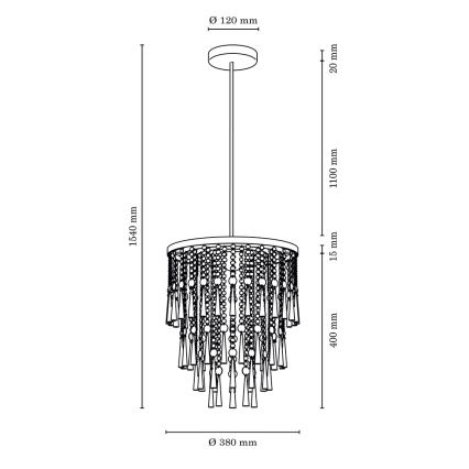Csillár rúdon LUXORIA 6xG9/28W/230V