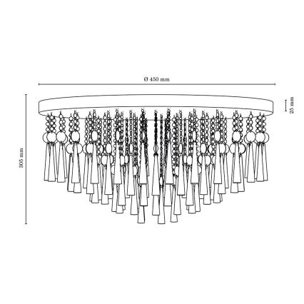 Mennyezeti lámpa LUXORIA 8xG9/28W/230V