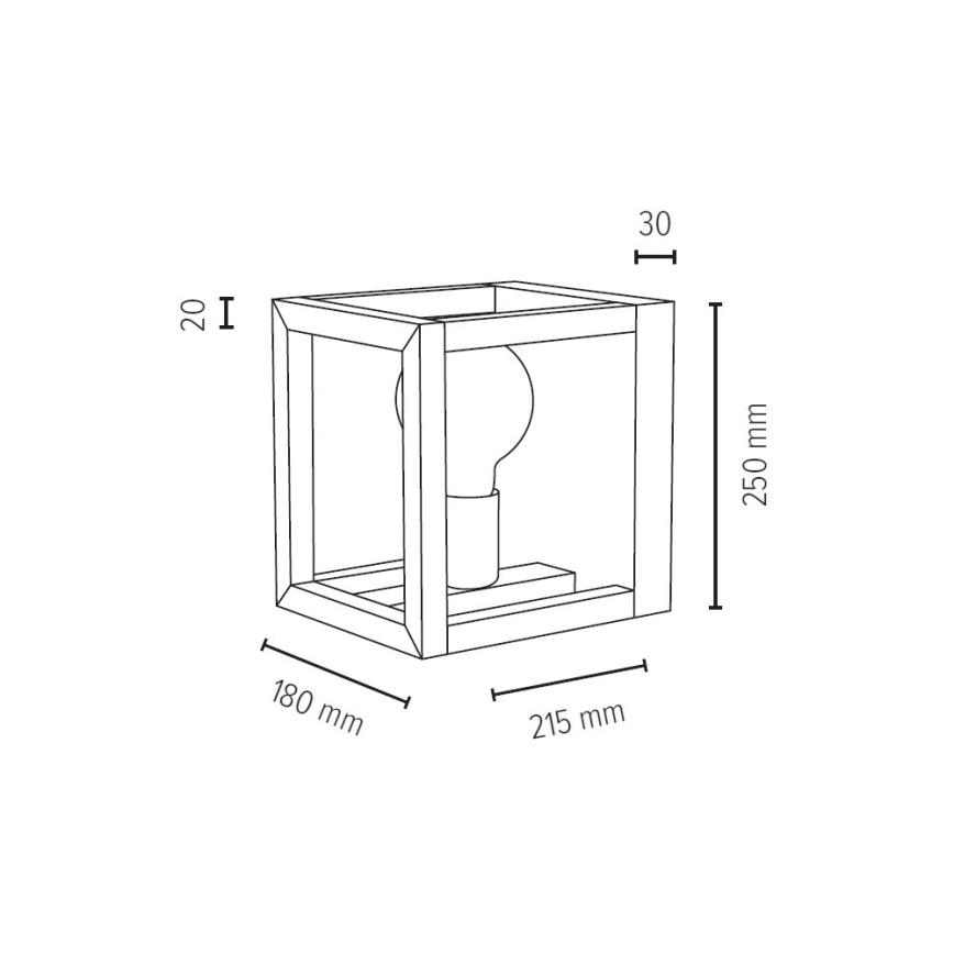 KAGO fali lámpa 1xE27/60W/230V tölgy