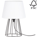 Spot-Light - Asztali lámpa MANGOO 1xE27/40W/230V fehér/fekete - FSC minősítéssel