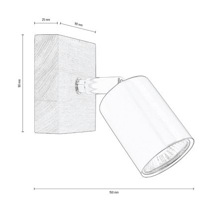 Fali spotlámpa MANARA 1xGU10/5W/230V fenyő