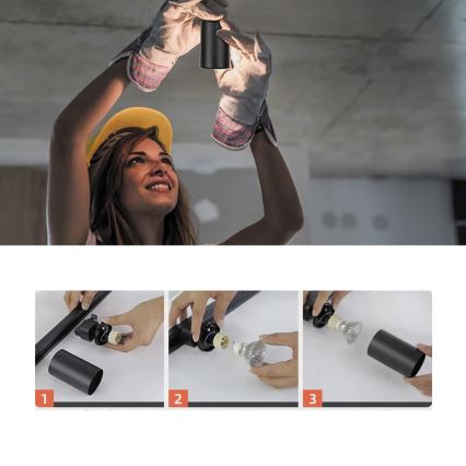 Spotlámpa 1-fázisú sínrendszerhez, 1xGU10/10W/230V, fehér