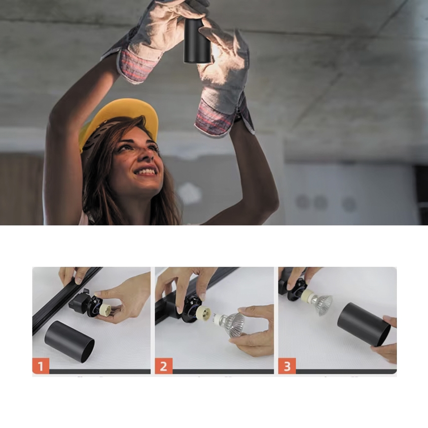 Spotlámpa 1-fázisú sínrendszerhez, 1xGU10/10W/230V, fehér