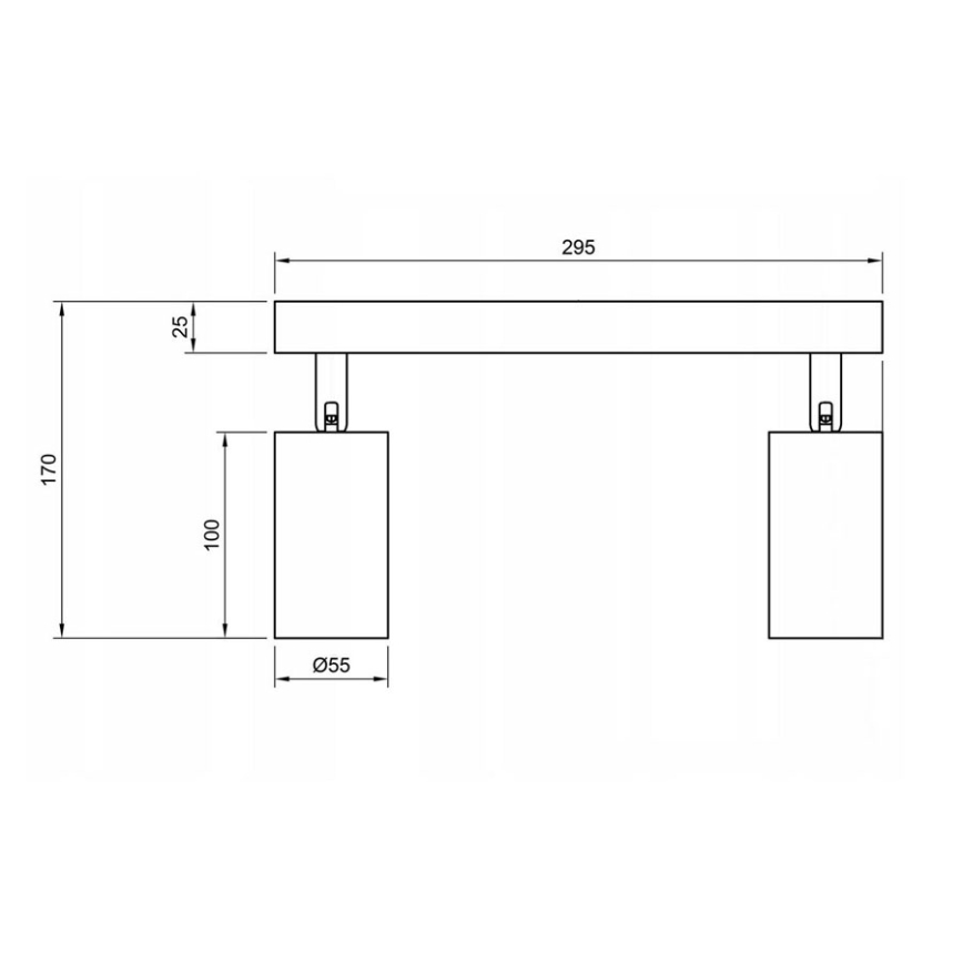 Spotlámpa 2xGU10/35W/230V fekete