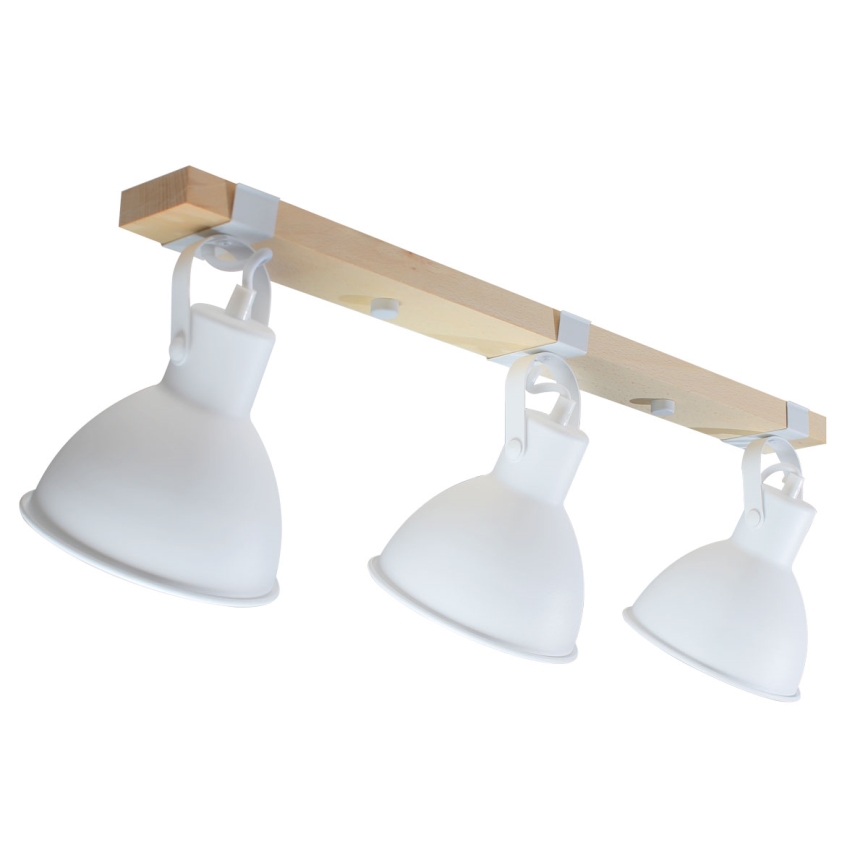 Spotlámpa 3xE27/40W/230V bükkfa/fehér