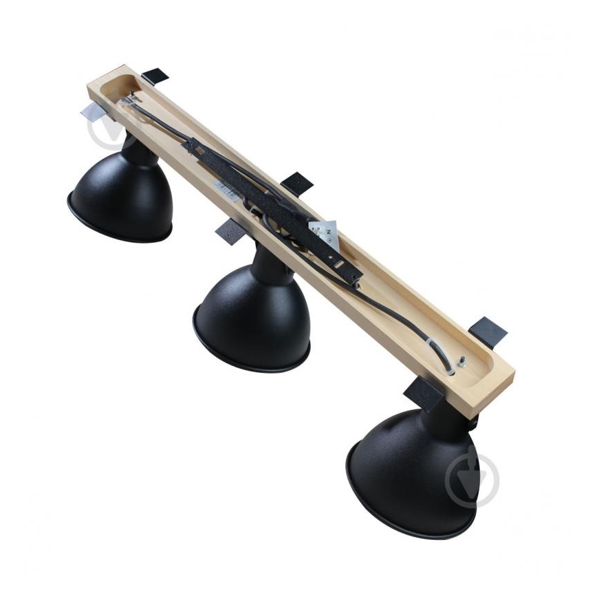 Spotlámpa 3xE27/40W/230V bükkfa/fekete