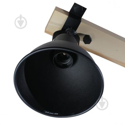 Spotlámpa 3xE27/40W/230V bükkfa/fekete