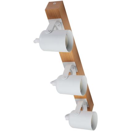 Spotlámpa 3xGU10/50W/230V bükkfa/fehér