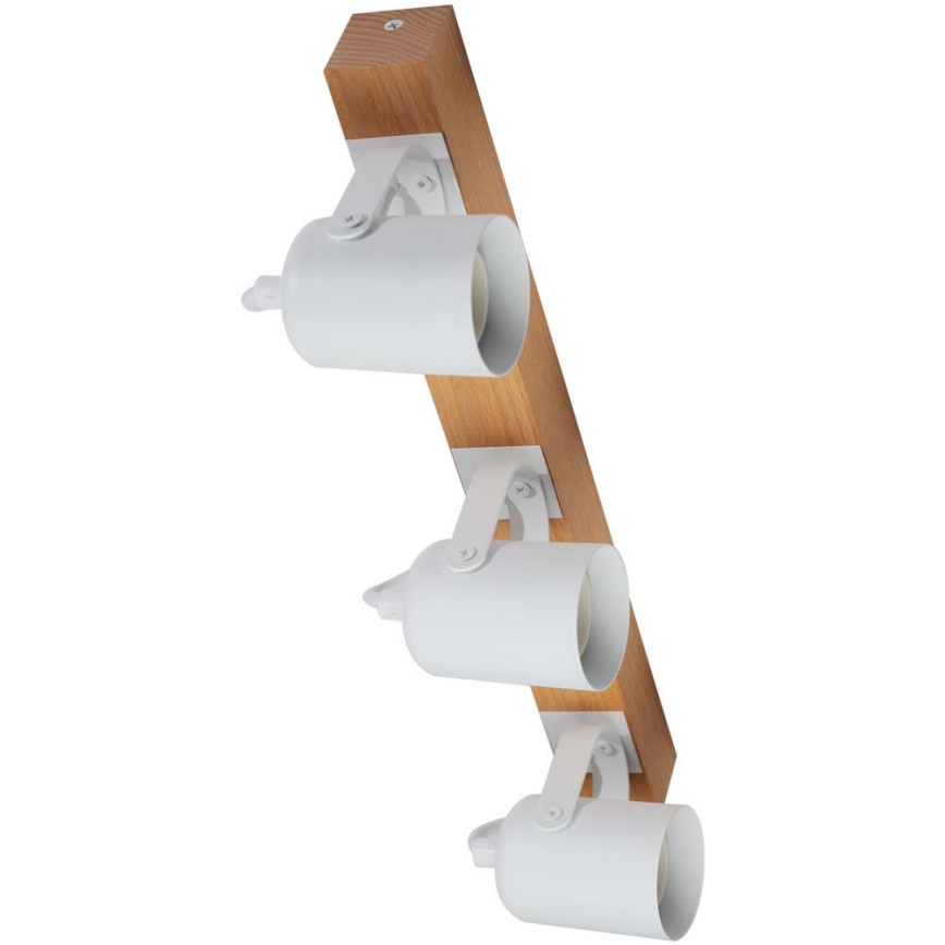 Spotlámpa 3xGU10/50W/230V bükkfa/fehér