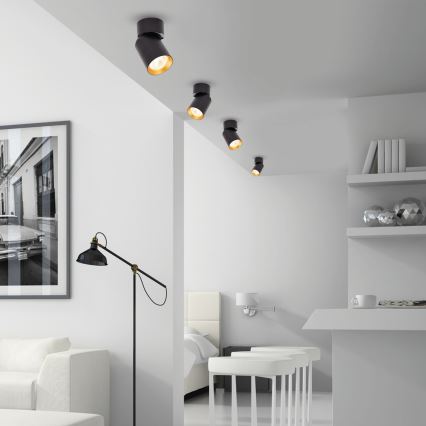 Spotlámpa ANDY 1xGU10/8W/230V fekete/arany