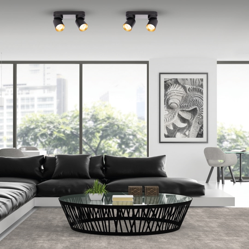 Spotlámpa ANDY 2xGU10/8W/230V fekete/arany