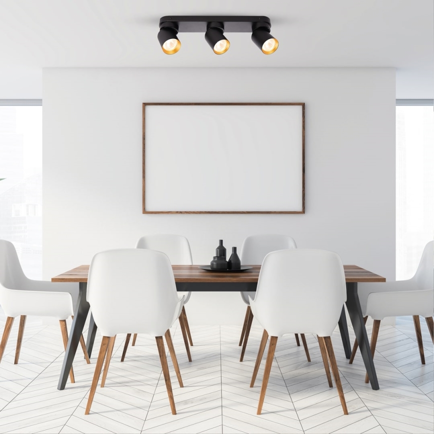 Spotlámpa ANDY 3xGU10/8W/230V fekete/arany